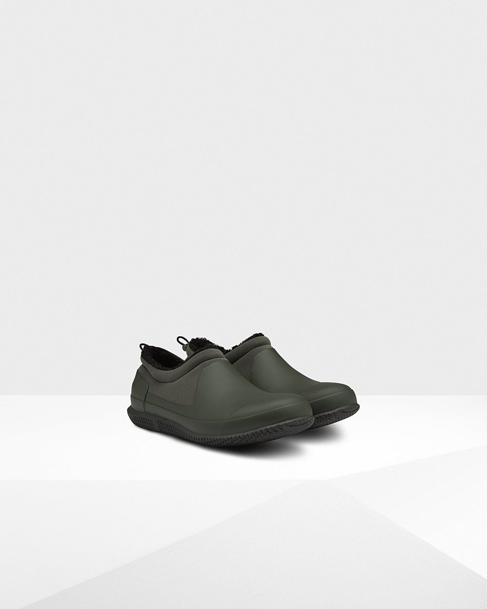Sneakersy Męskie - Hunter Original Insulated Sherpa - Ciemny Oliwkowe - EYXT-31827